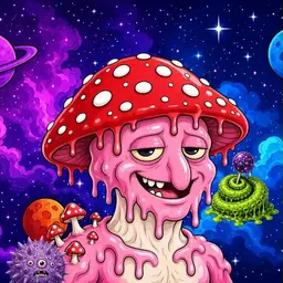 Oozlings #1807, Mushroom Head · Void Nebula