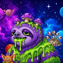 Oozlings #1808, Slime Sloth · Void Nebula