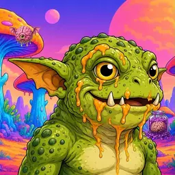 Oozlings #181, Toad Goblin · Mushroom Desert