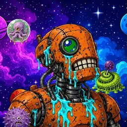 Oozlings #1810, Rusty Robot · Void Nebula