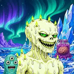 Oozlings #1812, Mutated Candle Wax · Aurora Ice