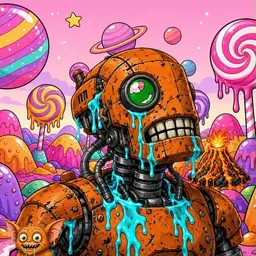 Oozlings #1813, Rusty Robot · Candy Planet