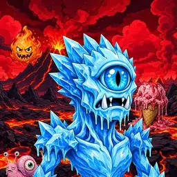 Oozlings #1816, Ice Cyclops · Lava Fields