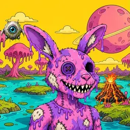 Oozlings #1818, Zombie Bunny · Turquoise Swamp