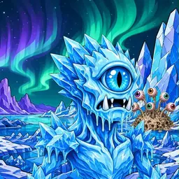Oozlings #1822, Ice Cyclops · Aurora Ice
