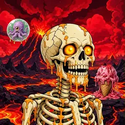 Oozlings #1824, Skull · Lava Fields