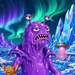 Oozlings #1827, Slug · Aurora Ice