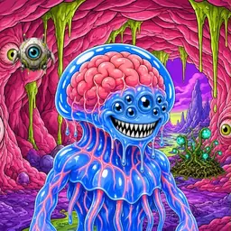 Oozlings #1835, Mutated Jellyfish Brain · Flesh Cave
