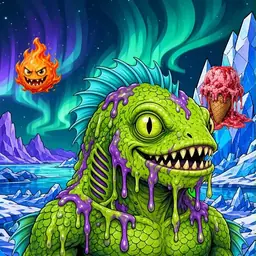 Oozlings #1841, Swamp Fish · Aurora Ice