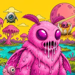 Oozlings #1842, Mutant Moth · Turquoise Swamp