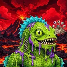 Oozlings #1846, Swamp Fish · Lava Fields