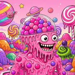 Oozlings #1849, Gumball Brain · Candy Planet