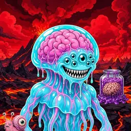 Oozlings #186, Jellyfish Brain · Lava Fields