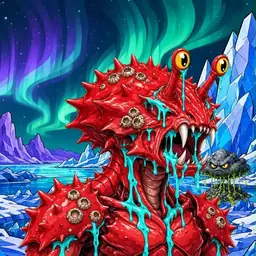 Oozlings #1860, Crab · Aurora Ice