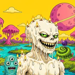 Oozlings #1861, Candle Wax · Turquoise Swamp