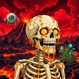 Oozlings #1865, Skull · Lava Fields