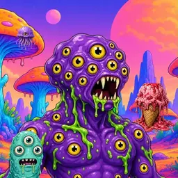Oozlings #1867, Eyeball Cluster · Mushroom Desert