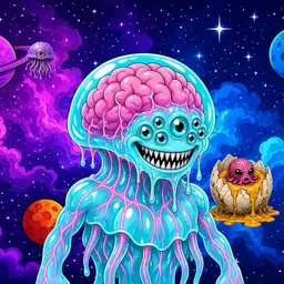 Oozlings #1868, Jellyfish Brain · Void Nebula
