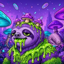 Oozlings #1869, Slime Sloth · Fungus Forest