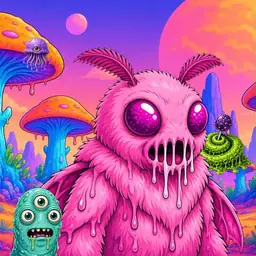 Oozlings #1874, Mutant Moth · Mushroom Desert
