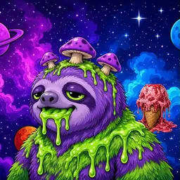 Oozlings #1878, Slime Sloth · Void Nebula