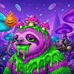 Oozlings #188, Mutated Slime Sloth · Fungus Forest