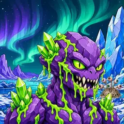 Oozlings #1880, Crystal Rock · Aurora Ice