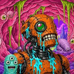 Oozlings #1887, Rusty Robot · Flesh Cave