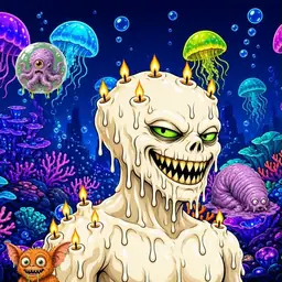Oozlings #1888, Candle Wax · Glow Reef