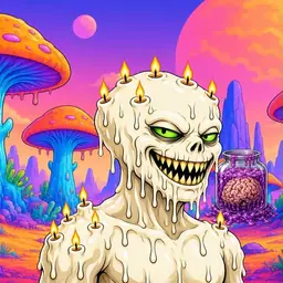 Oozlings #19, Candle Wax · Mushroom Desert