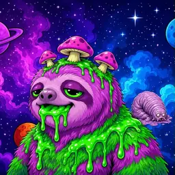 Oozlings #1903, Mutated Slime Sloth · Void Nebula