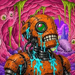 Oozlings #1905, Rusty Robot · Flesh Cave