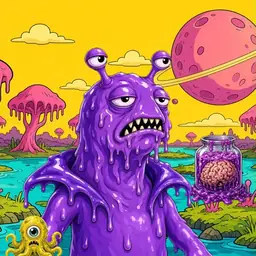 Oozlings #191, Slug · Turquoise Swamp
