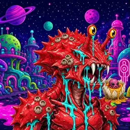 Oozlings #1913, Crab · Neon City