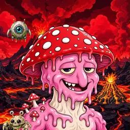 Oozlings #1914, Mushroom Head · Lava Fields