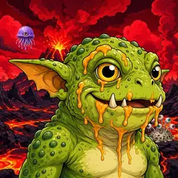 Oozlings #1918, Toad Goblin · Lava Fields