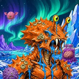 Oozlings #1922, Mutated Crab · Aurora Ice