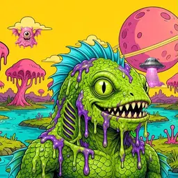 Oozlings #1938, Swamp Fish · Turquoise Swamp