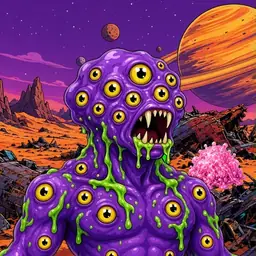Oozlings #194, Eyeball Cluster · Ship Junkyard