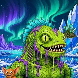 Oozlings #1940, Swamp Fish · Aurora Ice