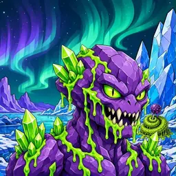 Oozlings #1942, Crystal Rock · Aurora Ice