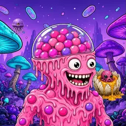 Oozlings #1943, Gumball Brain · Fungus Forest