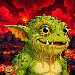 Oozlings #1944, Toad Goblin · Lava Fields
