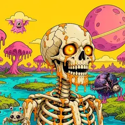 Oozlings #1948, Skull · Turquoise Swamp