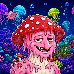 Oozlings #1961, Mushroom Head · Glow Reef