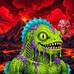 Oozlings #1964, Swamp Fish · Lava Fields