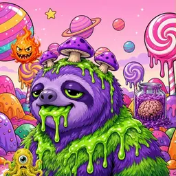 Oozlings #1974, Slime Sloth · Candy Planet