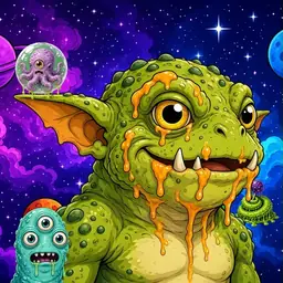 Oozlings #1975, Toad Goblin · Void Nebula