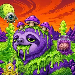 Oozlings #1976, Slime Sloth · Acid Lake