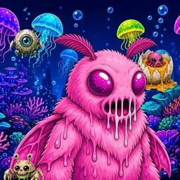Oozlings #1977, Mutant Moth · Glow Reef